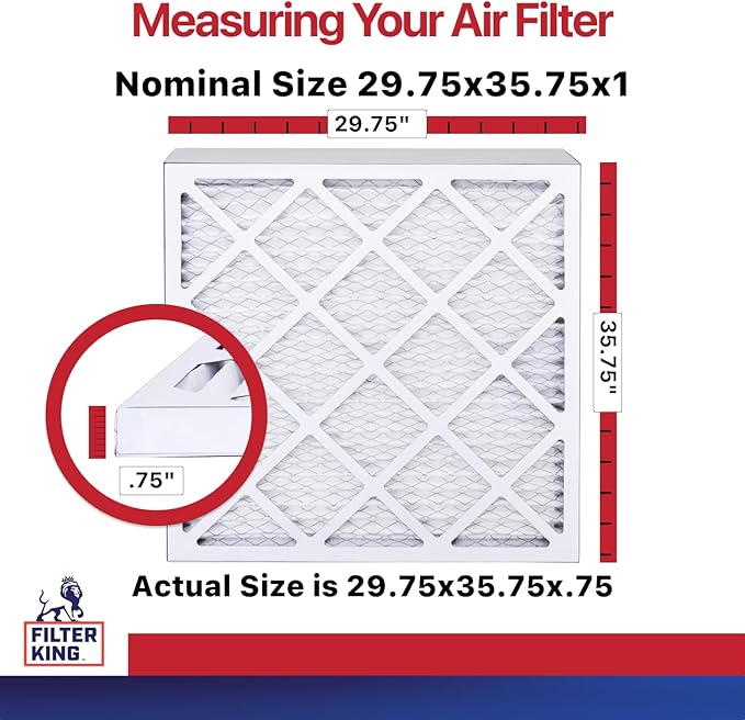 Filter King Air Filters 29.75x35.75x1 | 6-PACK | MERV 11 HVAC Pleated AC - Image 2