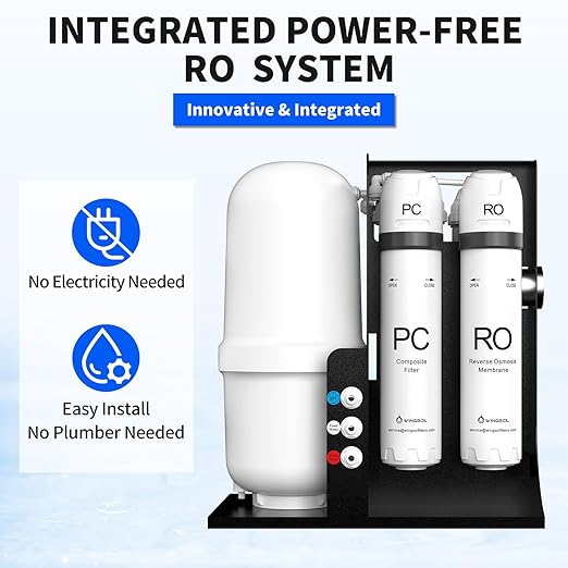 WINGSOL Integrated Reverse Osmosis Water Filter, NSF/ANSI 42/53/58, 10-Stage - Image 2
