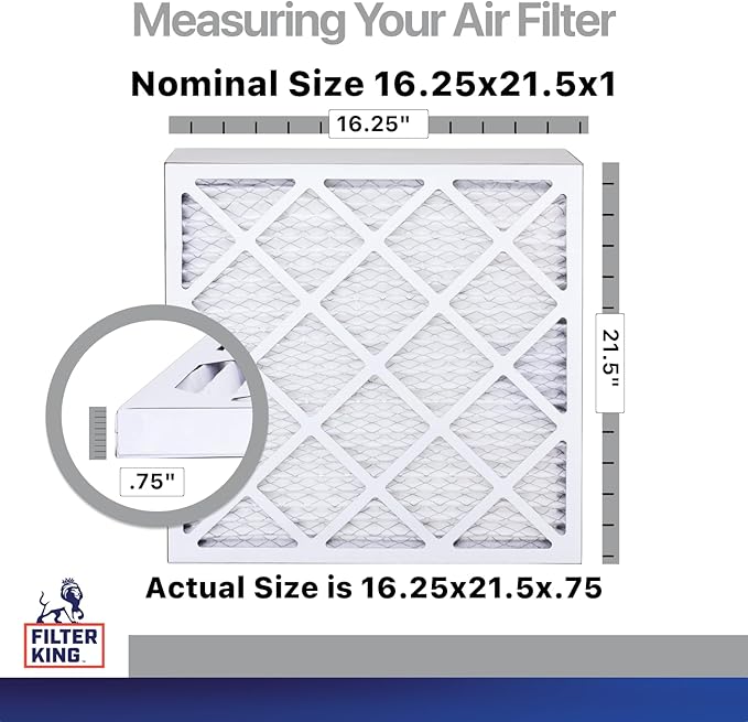 Filter King 16.25x21.5x1 Air Filter | 4-PACK | Carbon MERV 8 HVAC Pleated A/C - Image 2