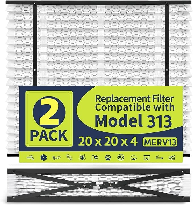 IYOUYA 2 Pack 313 Replacement Filter Compatible by WholeHouseFurnaceFilter