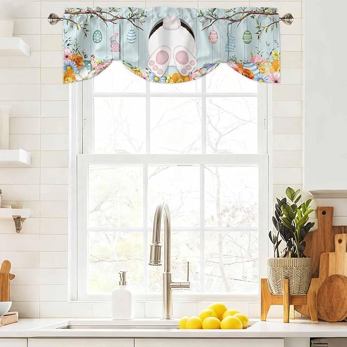 Easter Bunny Tie Up Valance Curtains - Image 9
