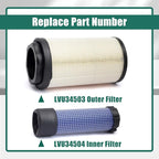 YUXIVCNE 2Pcs LVU34503 LVU34504 Primary & Secondary Air Filter Compatible - Image 2