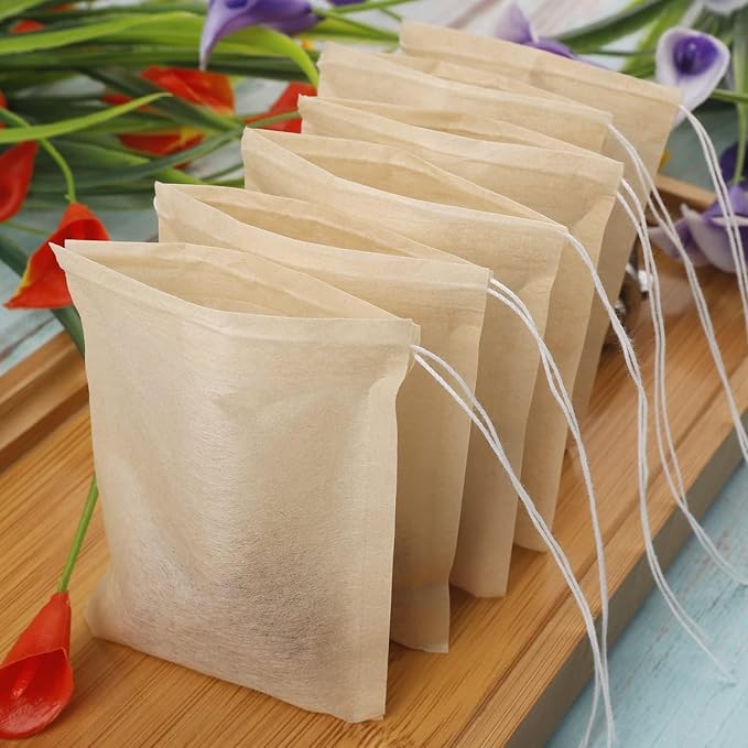 Tea Filter Bags, Tea Bags for Loose Leaf Tea Safe & Natural Material, - Image 6