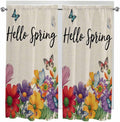 Spring Flowers Bedroom Curtains 63 Inches length, Farmhouse Vintage Country by Unknown