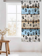 Sheer Curtains 63 Inch Length, Vintage Farmhouse Rustic Wooden Grain Privacy - Image 3