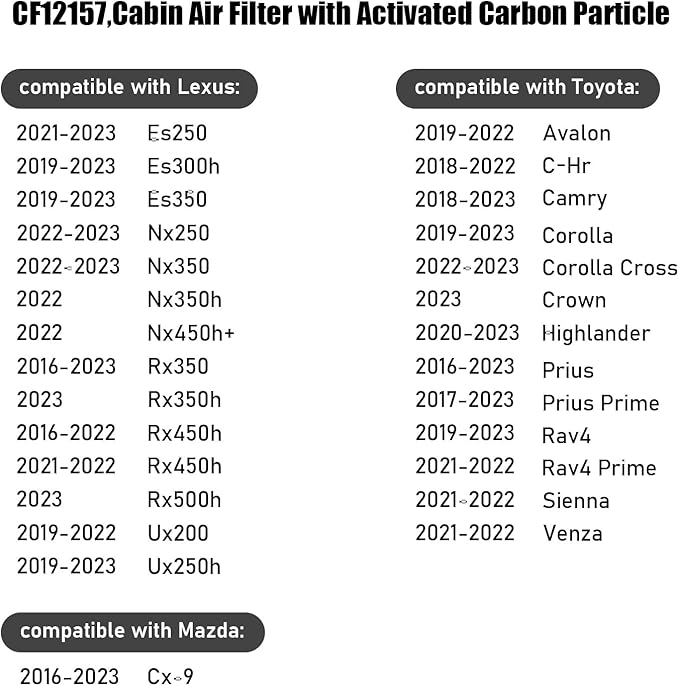 CF12157, Cabin Air Filter with activated carbon particle - Image 5