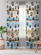 Sheer Curtains 96 Inches Long, Vintage Farmhouse Rustic Wooden Grain Privacy - Image 5