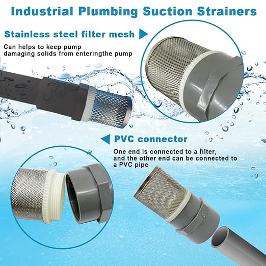 2 inch Stainless Steel Filter Cover Connected to 2 inch/DN50 Grey PVC Filter - Image 4