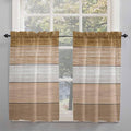 Retro Farm Wood Board Window Valance Curtains, 2 Panel by IDOWMAT