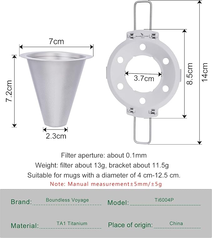 iBasingo Titanium Coffee Filter Pour Over Coffee Dripper - Image 2