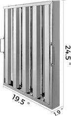 VBENLEM Pack of 6 Hood Filters 19.5W x 24.5H Inch, 430 Stainless Steel 4 - Image 2