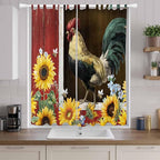 Chicken Sunflowers Living Room Curtains 96 Inch Length, Window Curtains Tab Top - Image 9