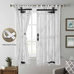 Farmhouse Wood Grain Living Room Curtains 96 Inch Length, Window Curtains Tab - Image 5