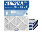 Aerostar 20x25x1 MERV 6 Pleated Air Filter, AC Furnace Air Filter, 6 Pack by AirFiltersDelivered