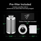 VIVOSUN 8 Inch Air Carbon Filter Smelliness Control - Image 6