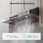 Under Cabinet Range Hood 36 Inch, 980CFM Fast Venting Kitchen Hood - Image 2