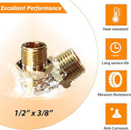 2pcs 1/2" NPT x 3/8" NPT Brass Nipple, 1/2 to 3/8 Adapter Fitting Reducing - Image 4