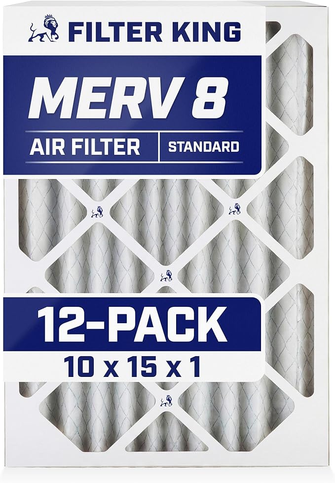 Filter King 10x15x1 Air Filter | 12-PACK | MERV 8 HVAC Pleated A/C Furnace by FilterKing