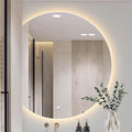 Bathroom Mirror, Dimmable LED Vanity Mirror Half Circle, Illuminated Mirror by EKDJSN