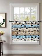 Sheer Curtains 45 Inch Length, Vintage Farmhouse Rustic Wooden Grain Privacy - Image 2