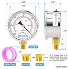 MEANLIN MEASURE -30inHG~0Psi Vacuum Gauge Stainless Steel 1/8" NPT 2" FACE DIAL - Image 2