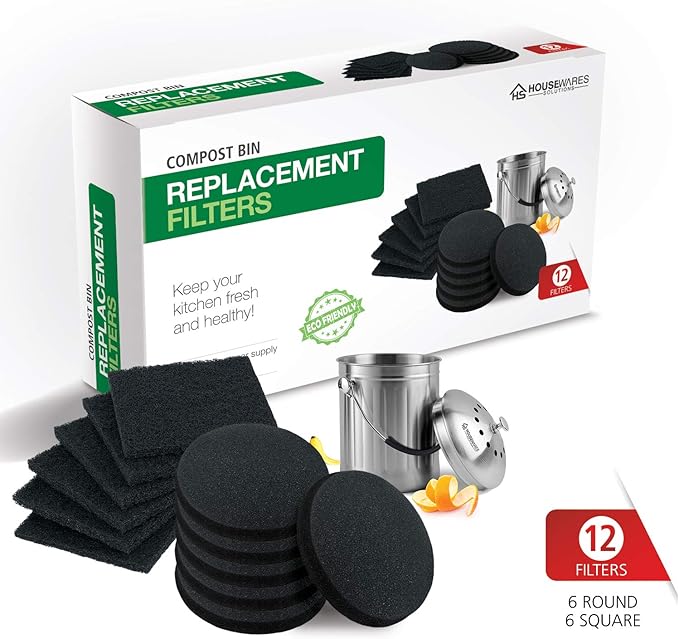 12 Pieces Counter Top Activated Carbon Compost Bin Filters - Image 2