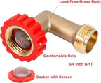 Lead-Free Brass 90 Degree Hose Saver, 90°Hose Elbow Fitting Quick Swivel - Image 2