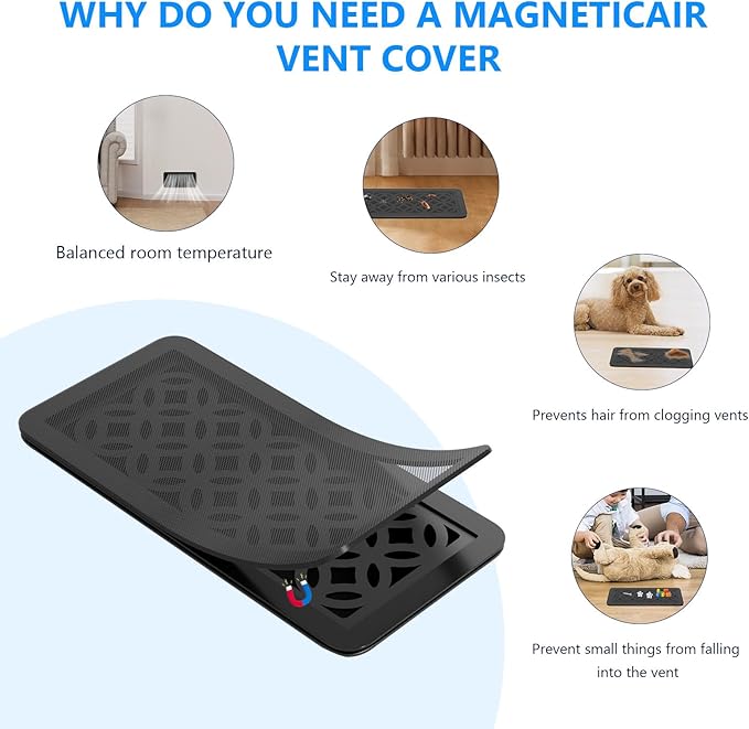 Magnetic Vent Screen Mesh Covers 3 Pack -5.5x12, Air Vent Filters - Image 4