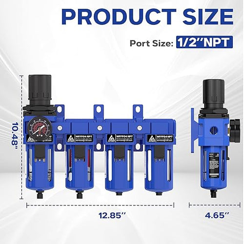 1/2 Inch NPT Air Dryer for Compressor, 4 Stage Air Drying System, Brass Filter - Image 2
