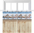 Western Horse Kitchen Curtains 45 Inch Length, Short Cafe Window Curtains Tab by Unknown