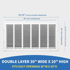 30x20 Return Air Grille, Return Air Vent Cover - Image 2