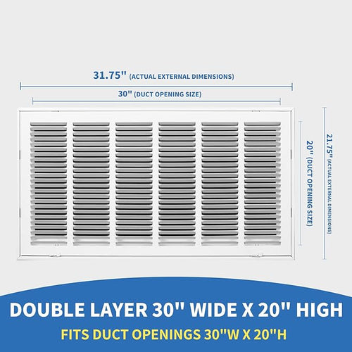 30x20 Return Air Grille, Return Air Vent Cover - Image 2