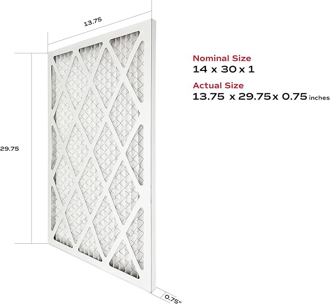 True Blue 14x30x1 MERV 11 Allergen Air Filter | Electrostatic Pleated HVAC - Image 2