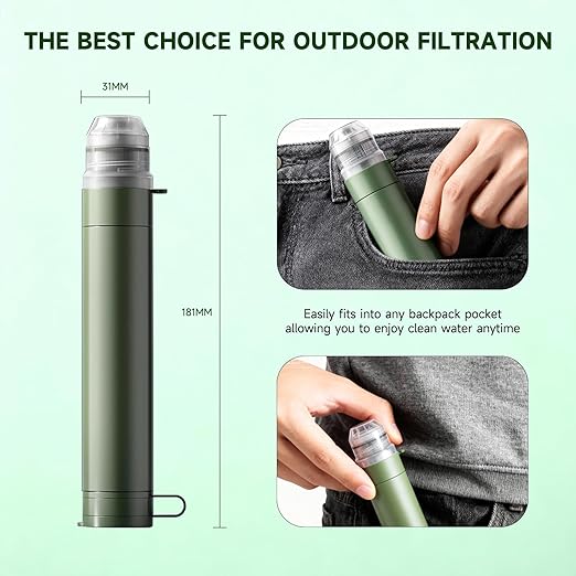 4 Pack Water Filter Straw, Portable Personal Water Filtration System, Compact - Image 3