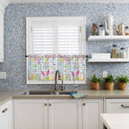 Happy Easter Half Window Curtains 24 Inches Long, Spring Watercolor Bunny Eggs - Image 2