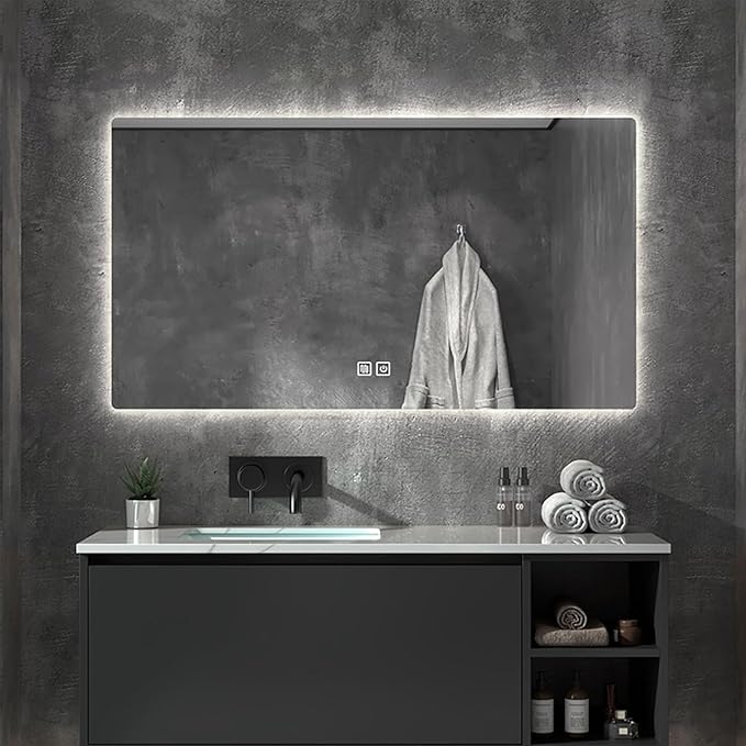 500 X800 mm Illuminated Backlit LED Bathroom Mirror, Wall Mounted Multifunction by JSLJDM