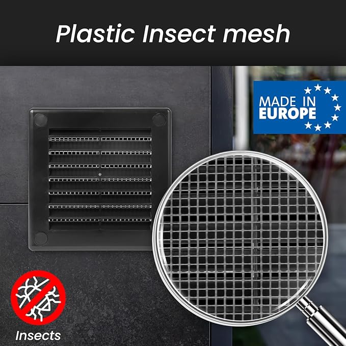 Repa Market 8 x 8 Inch Black Square Air Vent Cover - Image 3