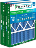 Filterbuy 20x25x5 Air Filter MERV 13 Optimal Smoke & Allergy Defense, Pleated by Filterbuy