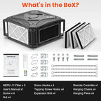 Abestorm 270 Degree Intake Air Filtration System, 780 CFM Workshop Hanging Dust - Image 7