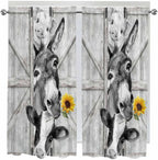 Grey Farmhouse Living Room Curtains 72 Inches Length, Vintage Sunflowers by Unknown