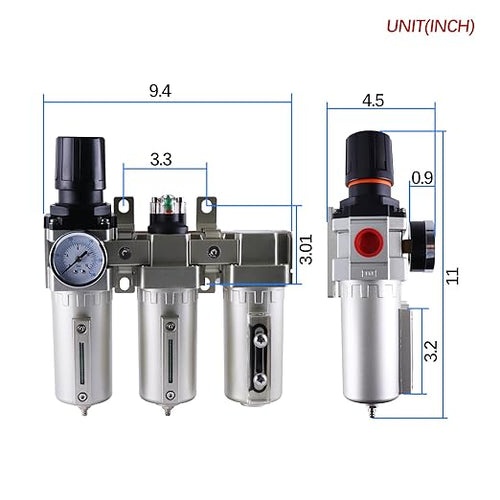 3/4 Inch NPT Industrial Grade Three Stage Air Drying System, Particulate Filter - Image 2