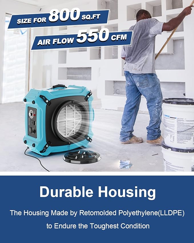 ALORAIR PureAiro HEPA Max 870 Air Scrubber 3-Stage Filtration, Negative Machine - Image 4