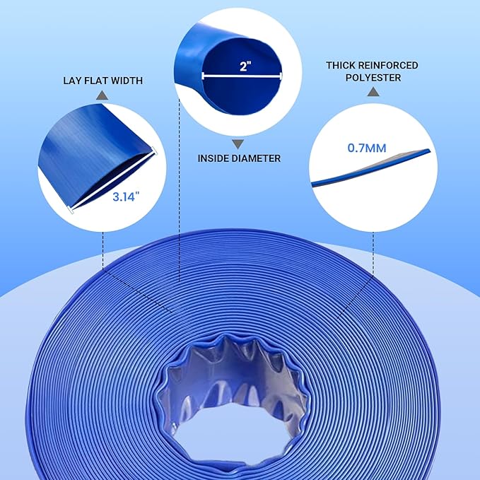 Poolvio Backwash Hose 2" x 50 ft, Tear-Resistant & Leak-Free - Image 3