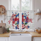 Independence Day Kitchen Tier Curtains 45 Inch Long 2 Panel Set, Rod Pocket by Unknown