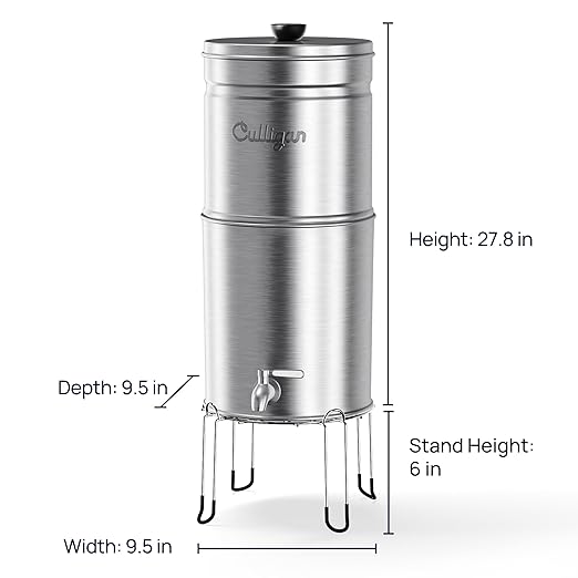 Culligan MaxClear 3 Gallon Gravity Water Filter System, Brushed Stainless-Steel - Image 7