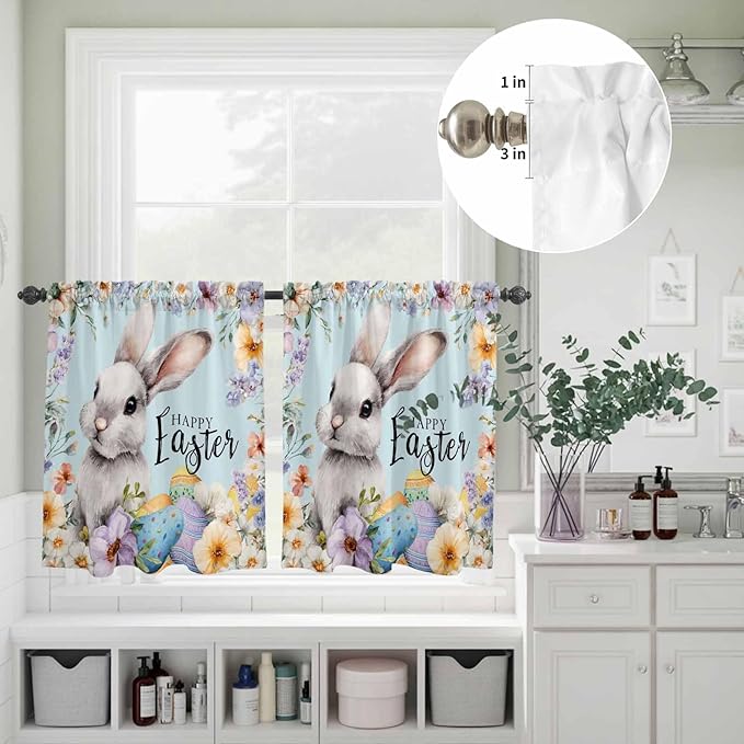 Happy Easter Kitchen Curtains Set 3 Piece - Image 5