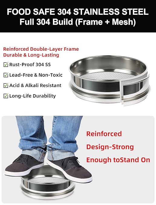 All 304 Stainless Steel 30 Mesh Test Sieve, 8 Inch/20cm Diameter, Lab Sieve & - Image 4