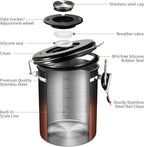 Veken Coffee Canister with Window, Airtight Stainless Steel Kitchen Food - Image 5