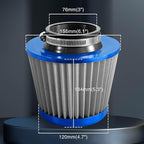3" 76mm Universal High Flow Cold Air Intake Air Filter Upgraded Stainless Steel - Image 3