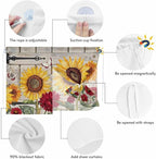 Red Yellow Sunflowers Magnetic Double Layer Car Window Shades, Side Window - Image 4